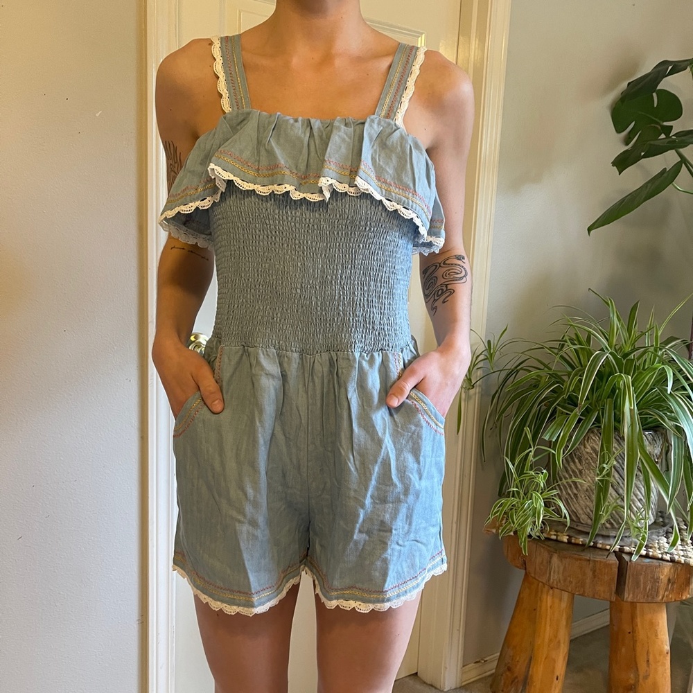 NEW Matilda Jane Picnic in the Park Smocked Romper Girls 16 Women Small